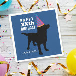 Funny Black Lab Dog Birthday Pet Uw leeftijdsnaam Servetten<br><div class="desc">Het perfecte verjaardagsluiers voor hondenliefhebbers - het ontwerp is voorzien van een zwarte labrador rekende hondensilhouette met een pet voor verjaardagsfeestjes. Voeg je eigen tekst toe - "Happy??the Birthday" en de naam van de verjaardag. Cute, feestelijke, leuke vormgeving voor iedereen die van honden houdt en een verjaardag heeft. Pet-liefhebbers, kinderen,...</div>