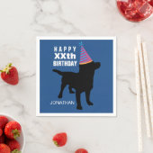 Funny Black Lab Dog Birthday Pet Uw leeftijdsnaam Servetten (Insitu)