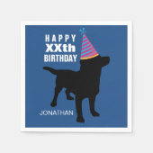 Funny Black Lab Dog Birthday Pet Uw leeftijdsnaam Servetten (Voorkant)