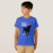 Funny Black Lab Dog Custom Age and Name Birthday T-shirt (Voorkant volledig)