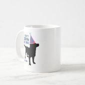 Funny Black Lab Dog Custom Birthday Koffiemok (Voorkant links)