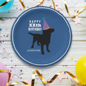 Funny Black Lab Dog Custom Birthday Papieren Bordje