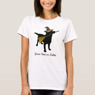 Funny Black Lab Dog Halloween Witch Pet Aangepast T-shirt
