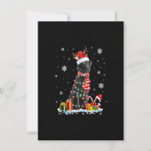 Funny Black Lab Dog T-shirt Reindeer Christm Kaart (Voorkant)