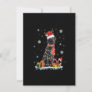 Funny Black Lab Dog T-shirt Reindeer Christm Kaart