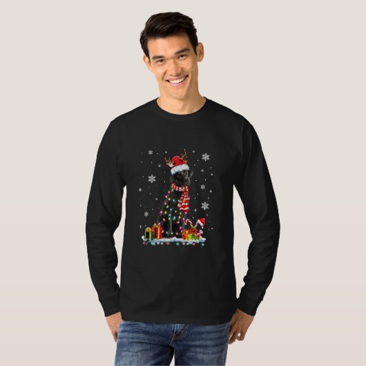 Funny Black Lab Dog T-shirt Reindester (Voorkant volledig)