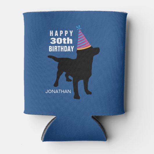 Funny Black Lab Dog Verjaardag Pet Alle Leeftijd e Blikjeskoeler (Voorkant)