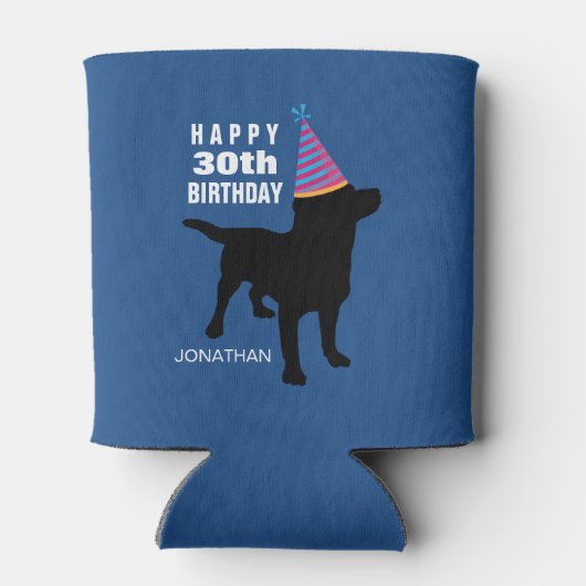 Funny Black Lab Dog Verjaardag Pet Alle Leeftijd e Blikjeskoeler (Achterkant)