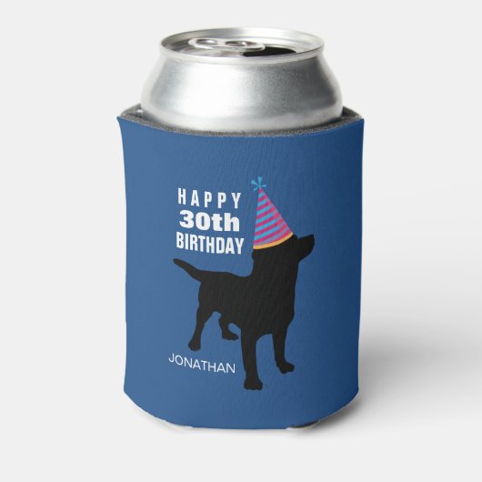Funny Black Lab Dog Verjaardag Pet Alle Leeftijd e Blikjeskoeler (Blikje Achterkant)