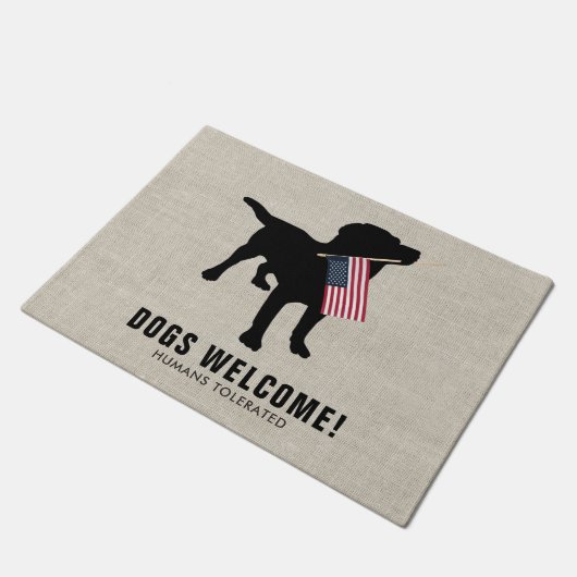 Funny Black Lab Hondenliefhebber Welkom Mat (Schuin)