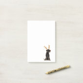 Funny Black Lab met Reindeer Antlers Kerstmis Post-it® Notes (Op bureau)