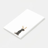 Funny Black Lab met Reindeer Antlers Kerstmis Post-it® Notes (Schuin)