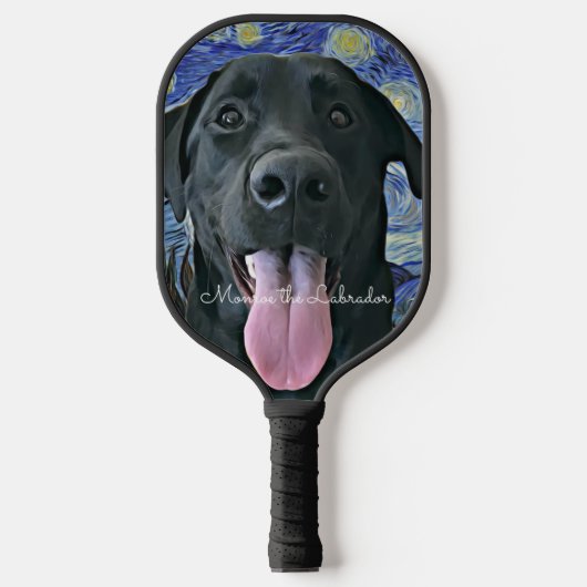 Funny Black Lab Persoonlijke tekst Pickleball Paddle (Voorkant)