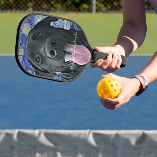 Funny Black Lab Persoonlijke tekst Pickleball Paddle (Insitu)