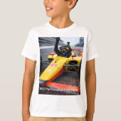 Funny Black Lab Puppy Race Car T-Shirt for Kids |  (Voorkant)