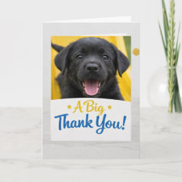 Funny Black Lab Puppy Thank You Card Adorable Dog Bedankkaart