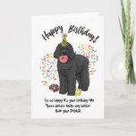 Funny Black Labradoodle Birthday Card Donuts<br><div class="desc">Funny Black Labradoodle Birthday Card Donuts. Tijd om de donuts op te eten. Deze grappige verjaardagskaart is voorzien van je favoriete Black Labradoedle Dog die allemaal in zijn pet van zijn partij zat, en op je stash van verjaardagsdonaties. Sprinkles vliegt overal, en je pup heeft al een donut in zijn...</div>