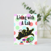 Funny Black Labrador Cartoon Illustratie Briefkaart (Staand voorkant)