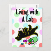 Funny Black Labrador Cartoon Illustratie Briefkaart (Voorkant / Achterkant)