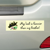 Funny Black Labrador Cartoon Illustratie Bumpersticker (Op auto)