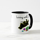 Funny Black Labrador Cartoon Illustratie Mok (Voorkant rechts)