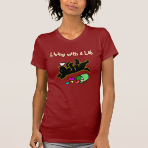 Funny Black Labrador Cartoon Illustratie T-shirt