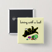 Funny Black Labrador Cartoon Illustratie Vierkante Button 5,1 Cm (Voorkant /achterkant)