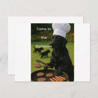 Funny black Labrador grill chef Kaart
