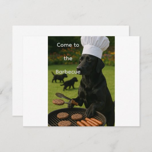 Funny black Labrador grill chef Kaart (Voorkant / Achterkant)