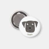Funny Black Labrador Retriever Dog Aangepaste naam Magneet (Voorkant / Achterkant)