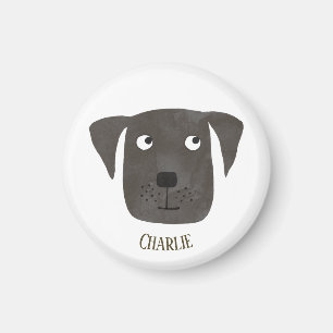 Funny Black Labrador Retriever Dog Aangepaste naam Magneet