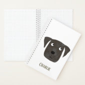 Funny Black Labrador Retriever Dog Aangepaste naam Notitieboek (Binnen)