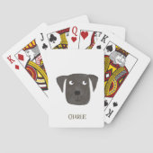 Funny Black Labrador Retriever Dog Aangepaste naam Pokerkaarten (Achterkant)