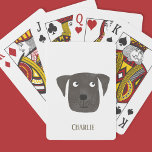 Funny Black Labrador Retriever Dog Aangepaste naam Pokerkaarten<br><div class="desc">Cute Black Labrador Retriever waterverf,  perfect voor hondenliefhebbers. Pas het aan door de naam te veranderen of te verwijderen.</div>