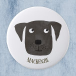 Funny Black Labrador Retriever Dog Aangepaste naam Ronde Button 3,2 Cm<br><div class="desc">Een schattig zwart labrador Retriever hondenschilderij om je te laten glimlachen. Aanpassen door de naam te wijzigen of te verwijderen.</div>