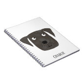 Funny Black Labrador Retriever Dog gepersonaliseer Notitieboek (Rechterzijde)