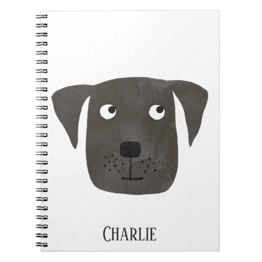 Funny Black Labrador Retriever Dog gepersonaliseer Notitieboek (Voorkant)