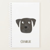 Funny Black Labrador Retriever Dog gepersonaliseer Planner (Voorkant)