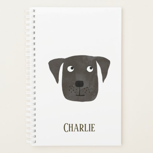 Funny Black Labrador Retriever Dog gepersonaliseer Planner (Voorkant)