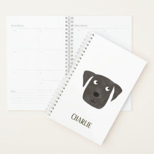 Funny Black Labrador Retriever Dog gepersonaliseer Planner