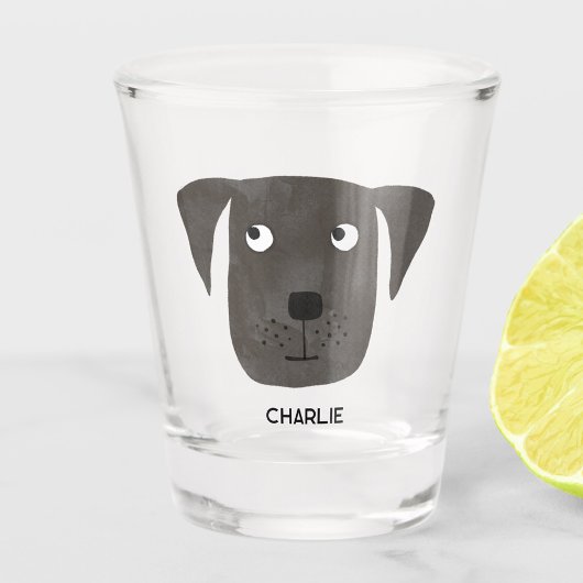 Funny Black Labrador Retriever Dog gepersonaliseer Shot Glas