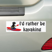 Funny Black Labrador Retriever Dog Kayaking Bumpersticker (Op auto)