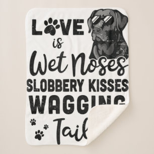 Funny Black Labrador Retriever houdt van mijn hond Sherpa Deken