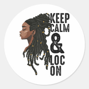 Funny Black Melanin Dreadlocks Gift Cute Afro Loc Ronde Sticker
