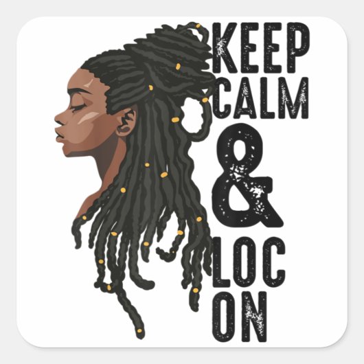 Funny Black Melanin Dreadlocks Gift Cute Afro Loc Vierkante Sticker (Voorkant)