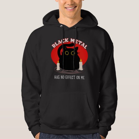 Funny Black Metal Satanic Cat Quote Hoodie (Voorkant)