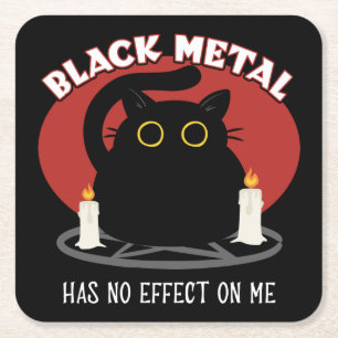 Funny Black Metal Satanic Cat Quote Kartonnen Onderzetters