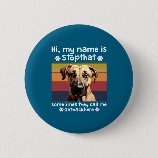 Funny Black Mouth Cur Dog Saying  Ronde Button 5,7 Cm (Voorkant)