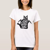 Funny Black Murder Cat Halloween Funny Party  T-shirt (Voorkant)