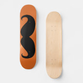 Funny black mustache 11 persoonlijk skateboard (Voorkant)